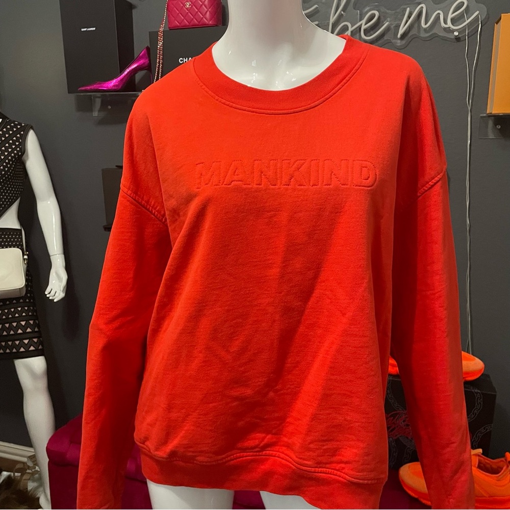 7 for all Mankind Red Sweatshirt Logo Quiet‎ Luxury Cozy Lounge